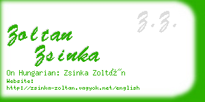 zoltan zsinka business card